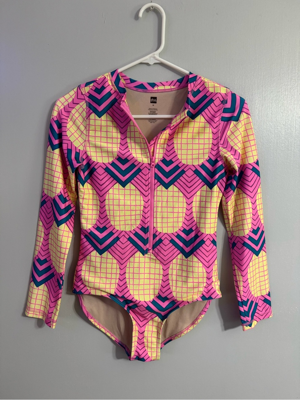 Tea Collection Long Sleeve One Piece Swimsuit Size 14